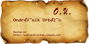Ondrásik Urbán névjegykártya